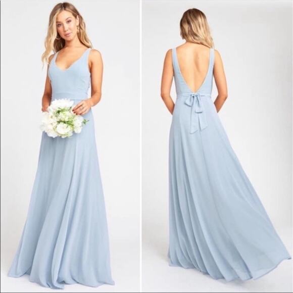 NWT Show Me Your Mumu Jenn steel blue Maxi Dress XXS - Picture 9 of 9